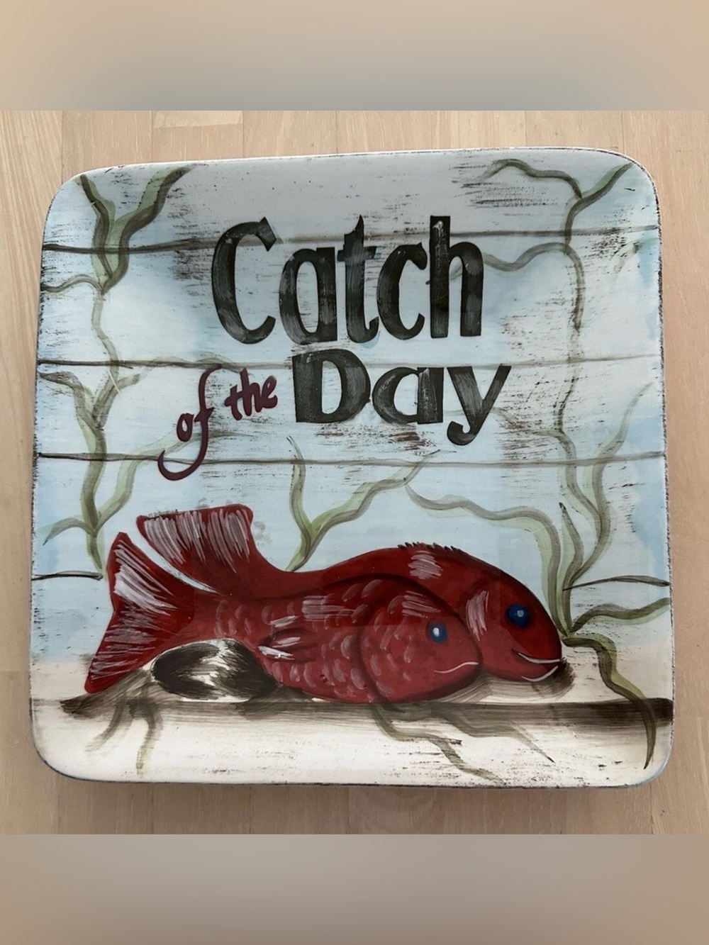 Kate McRostie 9" Catch of the Day Seafood Dinner Plates - Rare